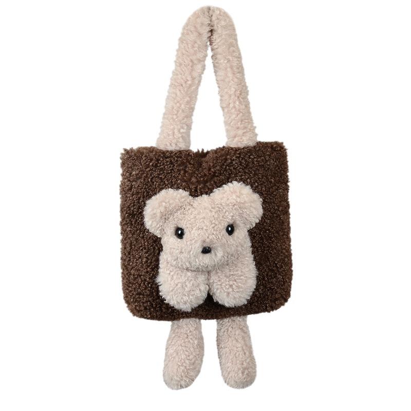 Imitation Lamb Wool Women's Tote Bag New Fashion Simple Shoulder Handbag Imitation Fur Cashmere Shoulder Bag