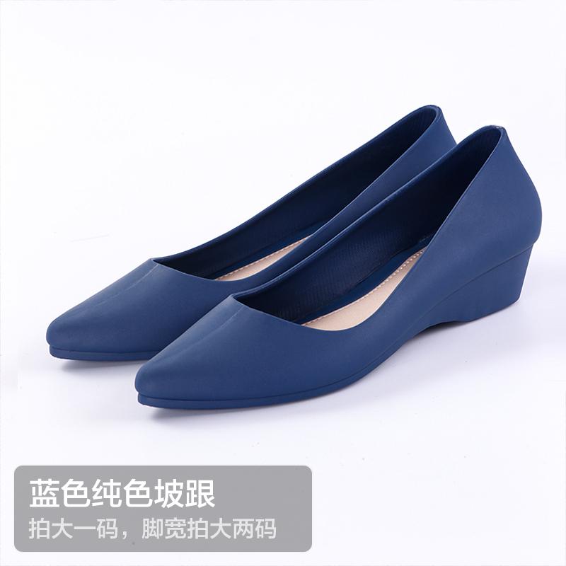 Fashion Two Ways wedges waterproof pvc ballet woman flats shallow jelly shoes women loafers chunky heels plaid candy ballerina size35-41