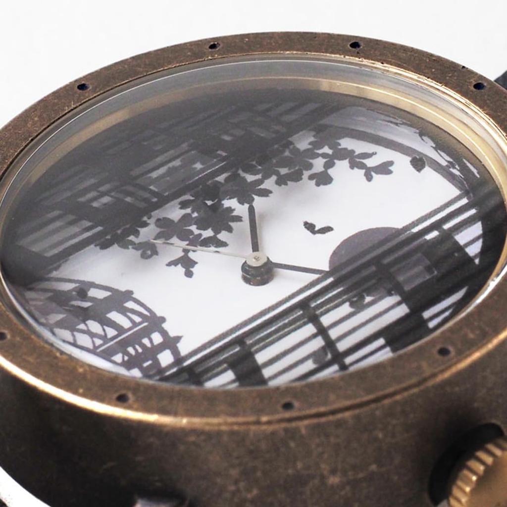 DEDEGUMO Handmade Watch for Men and Kyoto Handmade Watch Vegan Leather Quartz Movement "Drunken Scenery" Women, Q41-11, Brand, Strap,