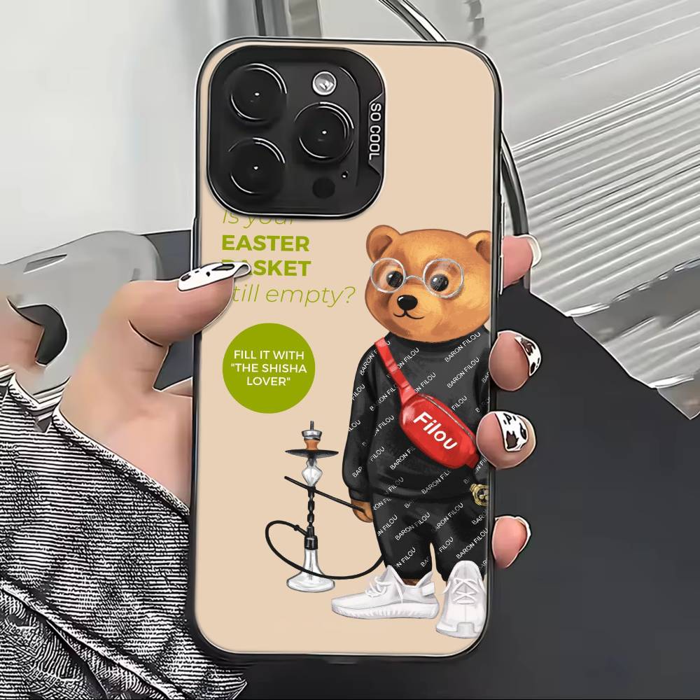 Fashion B-Baron Filou B-Bear Phone Case For iPhone 17,16,15,14,13,12,11 Plus,Pro Max,XS,Colorful Silver Black Cover