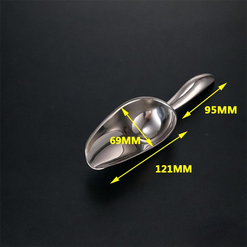 Stainless Steel Thickened Ice and Food Shovel for Tea and Milk Shops