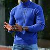 Men S High Neck Slim Fit Solid Color Pullover Knit Sweater
