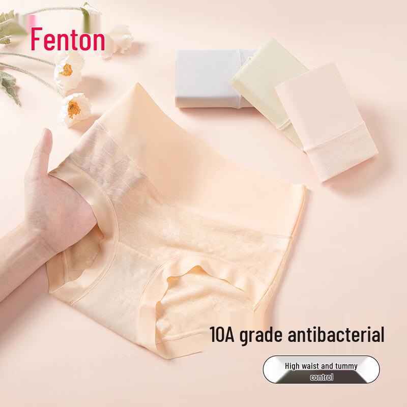 

Женское антибактериальное нижнее белье Fenteng с высокой талией и контролем живота, 4 шт. M