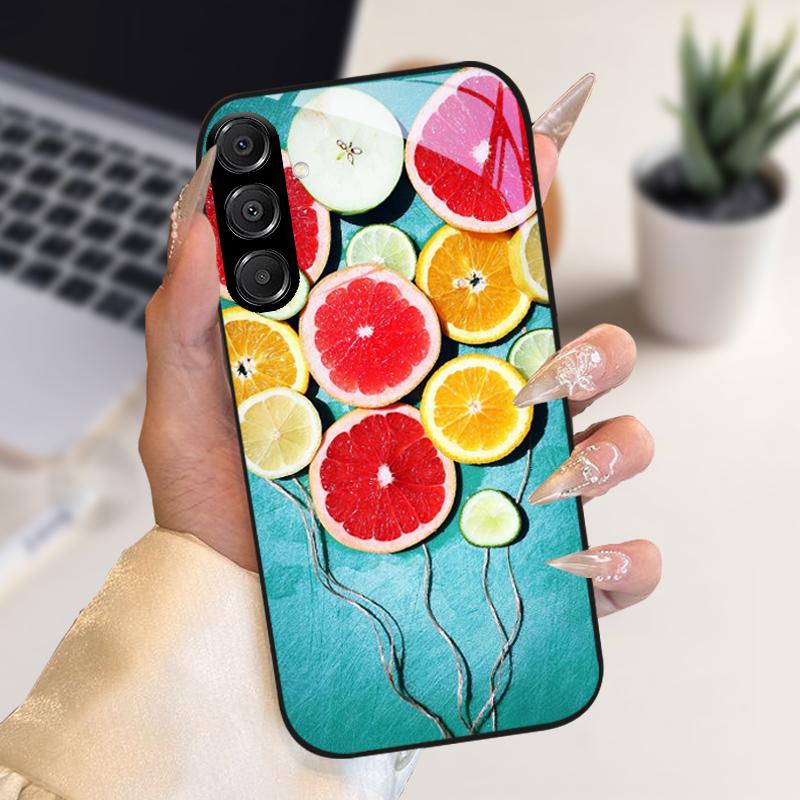 Fashion Coque For Samsung A55 A56 Case A25 A26 Tempered Glass Phone Cover For Galaxy A15 A35 A36 Hard PC Glass Protective Fundas