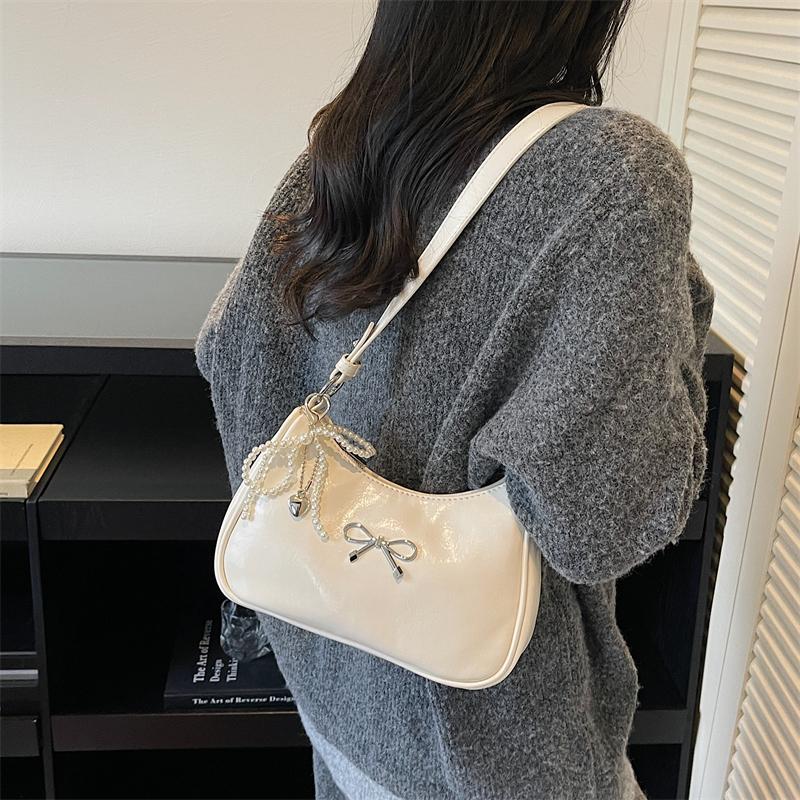 Schultertaschen Schleife Designer Handtaschen Anhänger senden Mode PU Handtaschen Reißverschluss Pendeltasche Achseltasche für Damen