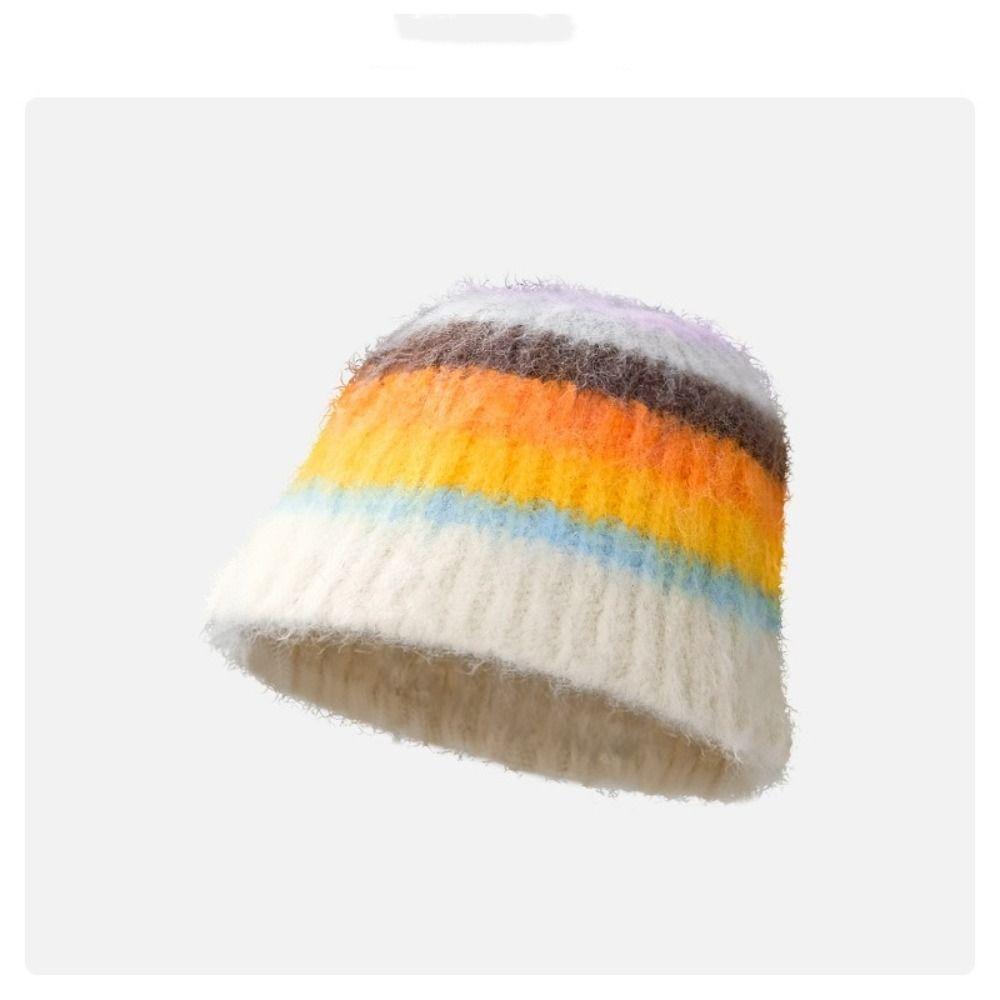

Dopamine Basin Cap Warm Winter Caps Y2k Knit Beanies Women beige edge