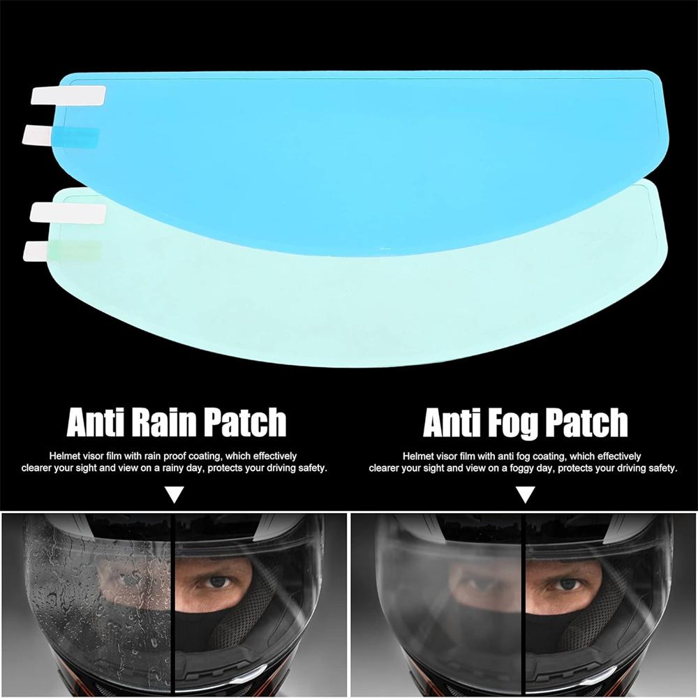 Universal 2 Pcs 9.65" x 3.46" Rain Proof Anti Fog Film Fit For Motorcycle Helmet