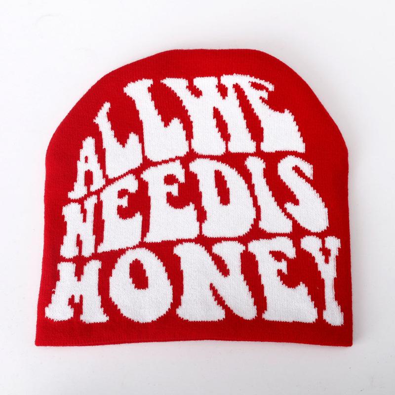 New Men's and Women's Y2K Wool Pullover Hat Jacquard Letter Personality Fashion Hip Hop Knitted Hat Hat