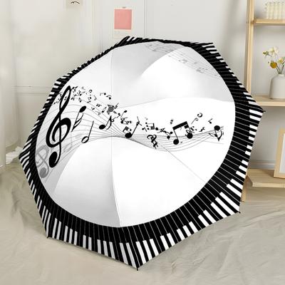 Music Lovers Automatic Folding Umbrella Compact & Lightweight for Outdoor Adventures Valentine's Day Gift Travel Umbrella Durable 8 Bone Design