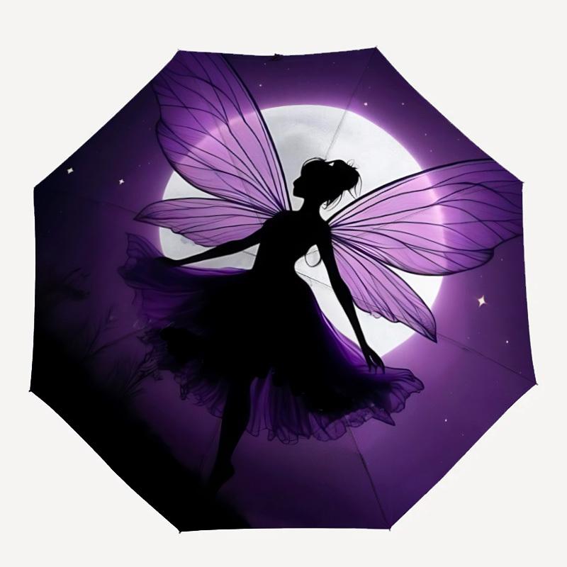 

1pc Fairy Moonlight Automatic Open/Close Umbrella Compact Folding Umbrella, All-Season Portable Umbrella for Women/Men F1124120