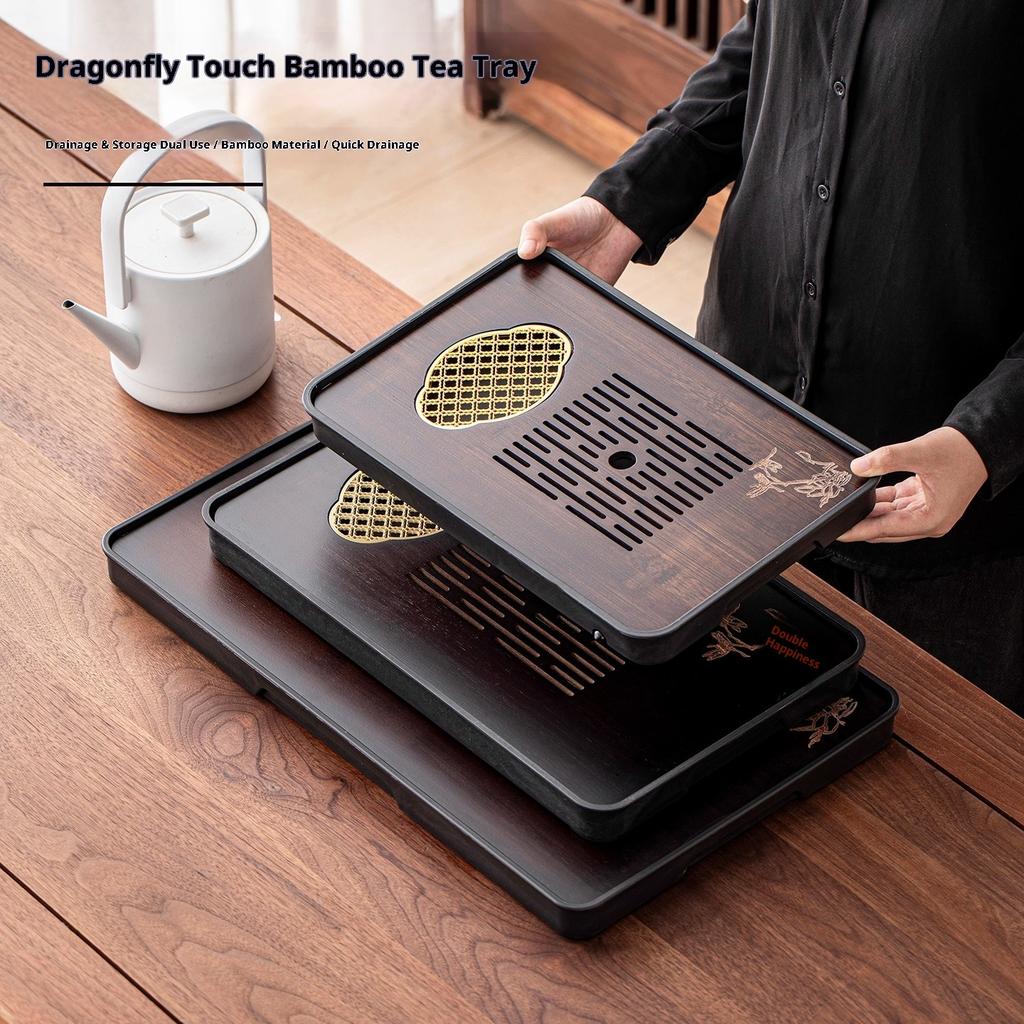 Gianxi Tea Tray Home-Use Small Luxury Tea Pouring Table Bamboo Tea Sea Tea Utensil Tea Saucer Tea Table