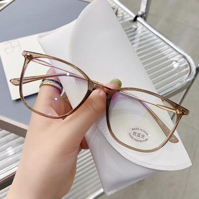 Anti-Blue Glasses For Women Can Be Matched With Degrees, Business Big Face Frame Feeling, Small Face Round Face Can Be Matched With Glasses