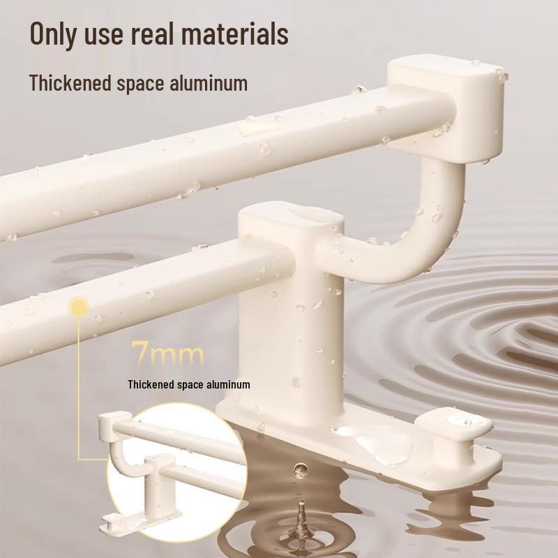 Stanzfreier Aluminium Doppelhandtuchhalter - Wandmontierte Badstange