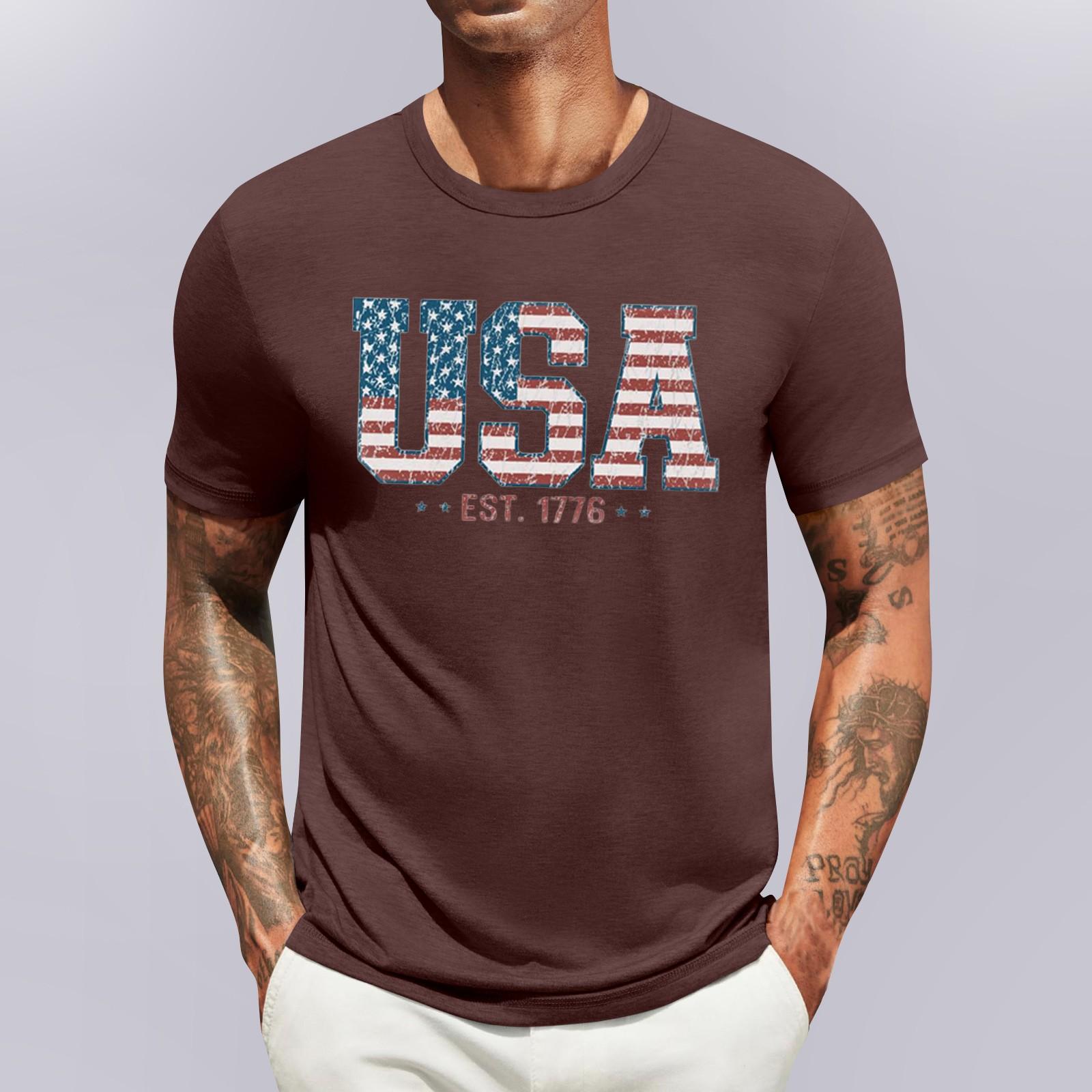 

Чоловічий повсякденний модний зручний пуловер до Дня Незалежності L коричневий