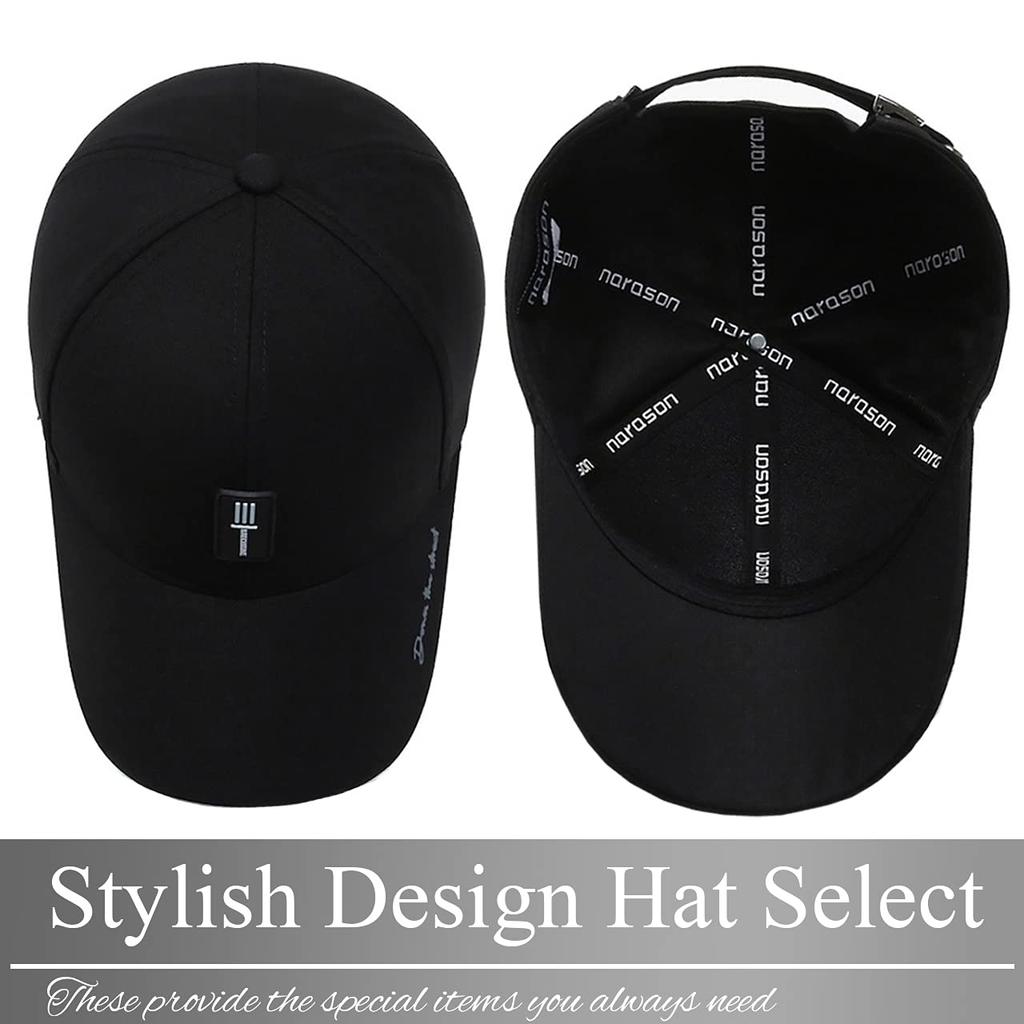 BUZZxSELECTION English Logo Stylish for Sports and CAP124 Men's Cap, Running, (03 Black)