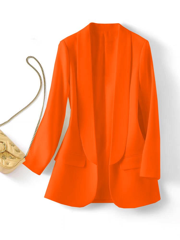 2025 Women's Slim Fit Lapel Suit - Solid Color, Spring/Autumn, Elegant Commute Style