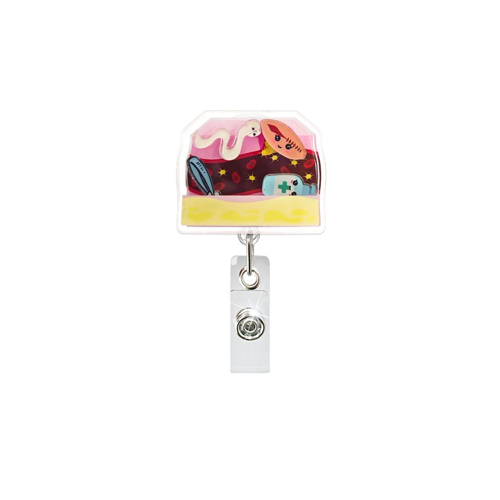 Nurse Id Holder Compact Retractable Badge Clip Id Card Holder Stylish Acrylic Badge Holder For Exhibitions Schools Office