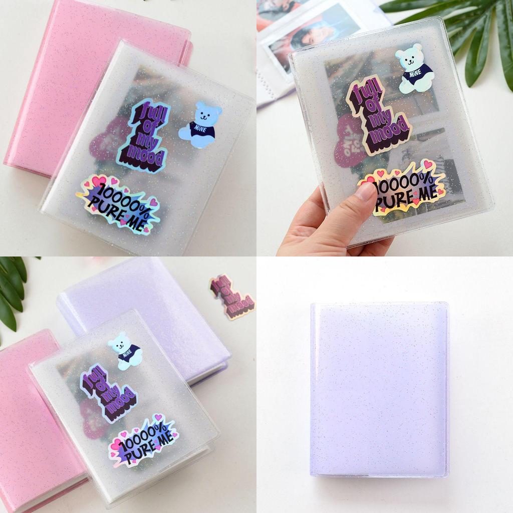 Elegant Glitter Photocard Album With 32/64 Pockets For Collectible Card Storage