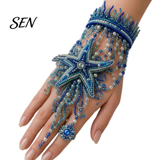 Kit DIY de Pulsera de Mano con Cuentas, Set para Hacer Joyería Tejida con Cuentas, Cadena Ajustable Hecha a Mano Kits Artesanales para Adultos Regalos Amantes de la Artesanía