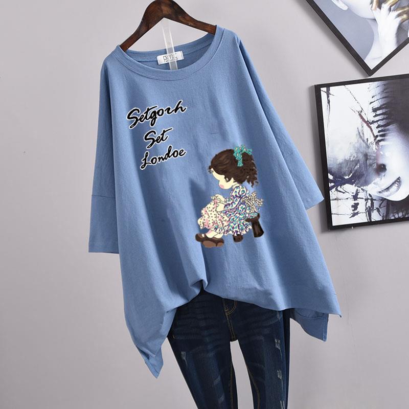 Women's Casual Loose Mid-Length Short-Sleeve T-Shirt