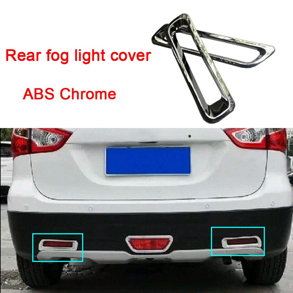 For Suzuki S-Cross Scross Sx4 2014 2015 2016 2017 Cover ABS Chrome Lamp Rear Tail Brake Stop+Fog Light Trim Frame Panel