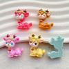 10PCS New Colorful Cute Cartoon 3D Animal Sika Deer Flat Back Cabochon Stone Scrapbook DIY Decor Figurines Crafts Accessories