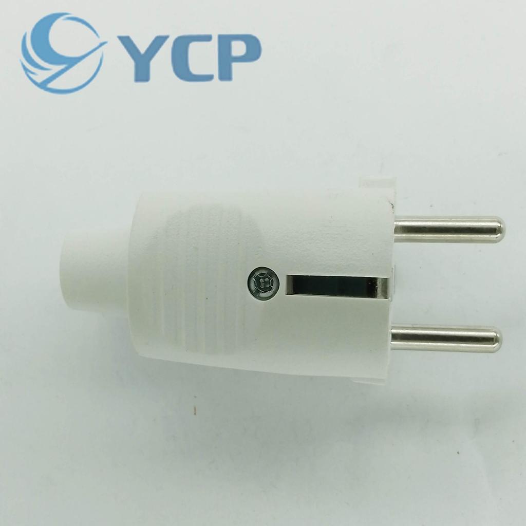 16A European/German/French Plug Adapter, Two Round Pins, Compatible with Russia & Korea