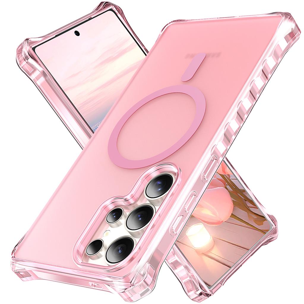 For Samsung Galaxy S25 Ultra Magnetic Case Small Wavy Edge PC + TPU Phone Cover