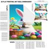 Easter Bedding Pillowcase Quilt Cover 3-Piece Set White Rabbit Holding Easter Egg Pattern,Easter Home Decoration