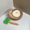 Wax Free Candlestick Creative Incense Holder Crafts Boat-shaped Coconut Shell Holder  Gift