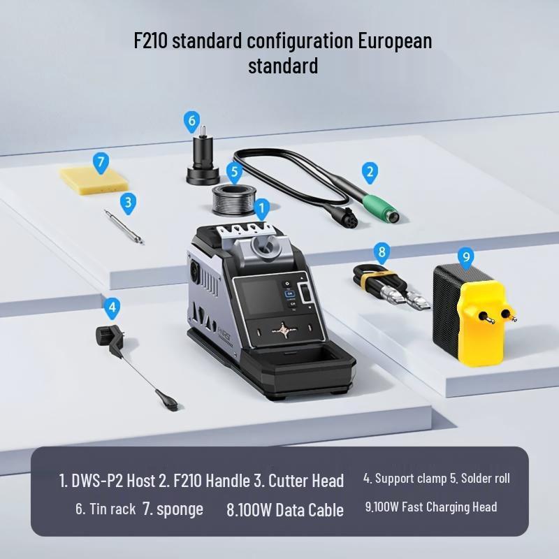 FNIRSI DWS-P2 Constant Temperature 245 Soldering Station DIY Kit for Mobile Phone Repair with 210 Electric Soldering Iron