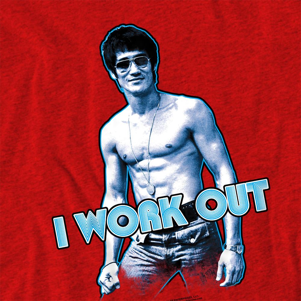 Bruce Lee Unisex Adult I Works Out Heather T-Shirt