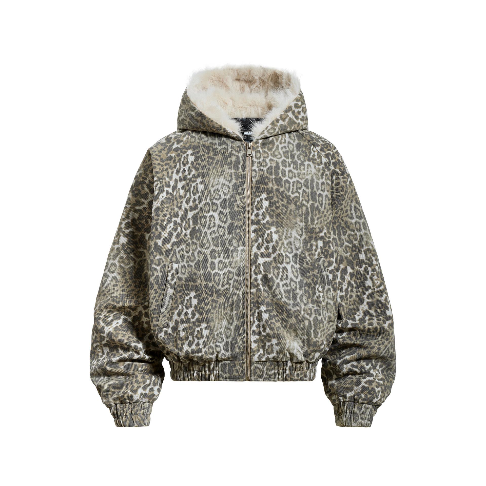 OREETA Unisex Retro Leopard Print Hooded