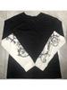 Long-sleeved T-shirt, Loose Fit, Faux Two-piece, Round Neck, Retro Print.