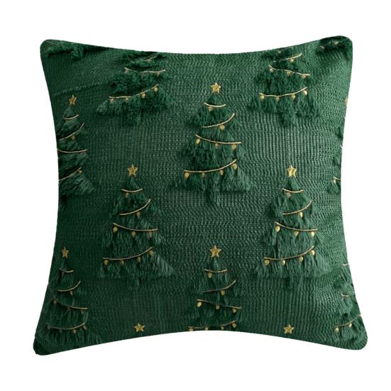 Yousheng 1/2Pcs Christmas Pillowcase 3D Tree Pattern Sofa Bedding Cushion Cover Living Room Bedroom Home Decor