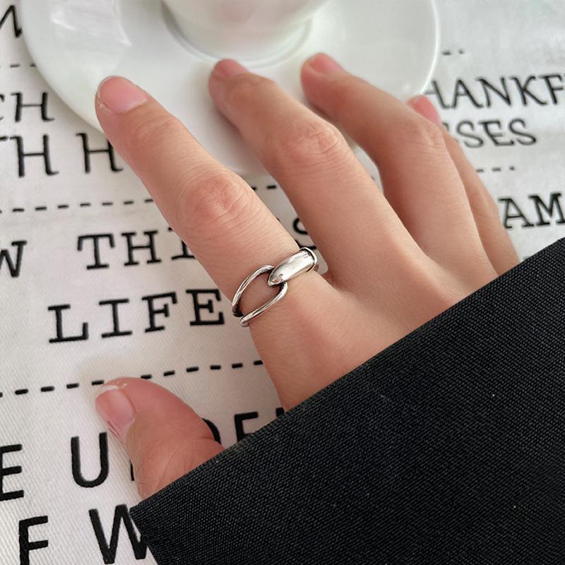 

Lan Zhi 925 Sterling Silver Open Ring – Simple, Chic, Non-Fading Style for Women Adjustable Open
