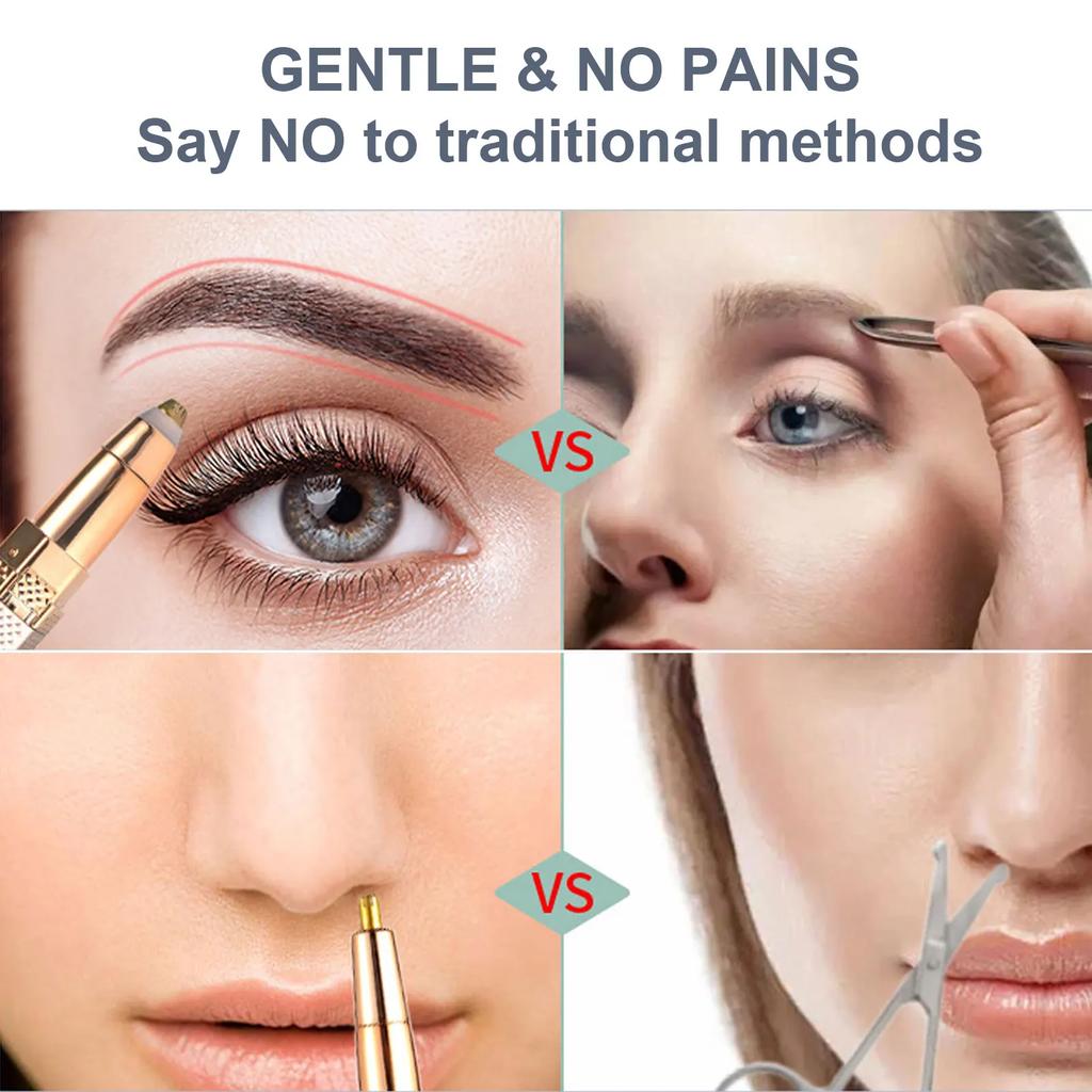 4 In 1 Multi Painless Electric Body Eyebrow Trimmer Facial Nose Ear Hair Remove Rechargeable Armpit Razor Ladies Underarm Shaver