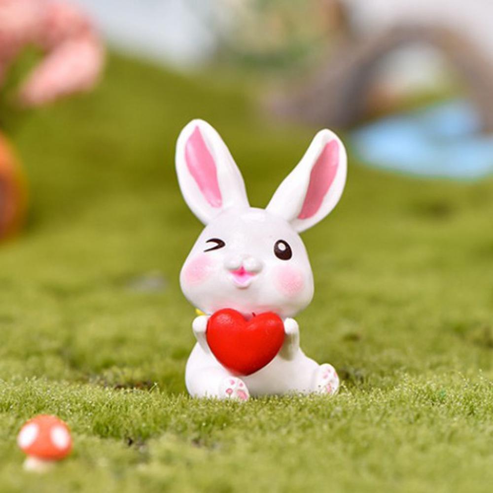 Craft 6PCS/SET Cartoon Model DIY Cute Rabbit Figurine Home Decor Miniatures Micro Landscape
