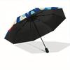 1pc Floral Mandala Automatic Open 8-Rib Windproof Umbrella, Travel & Commuting, Suitable for All Seasons