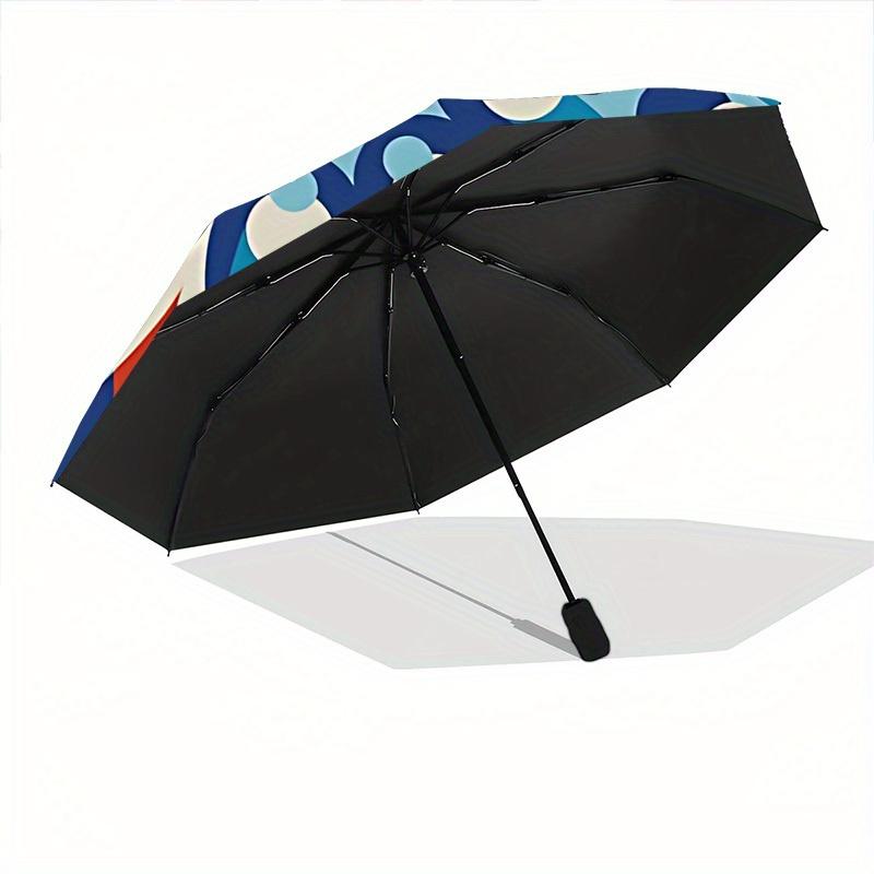 1pc Floral Mandala Automatic Open 8-Rib Windproof Umbrella, Travel & Commuting, Suitable for All Seasons