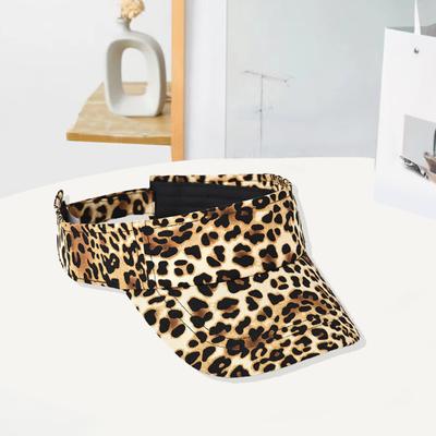 Prázdná střecha Leopardí potisk Nastavitelná suchý zip Sluneční klobouk Dámský Prodloužená krempa Tenisový sportovní klobouk Módní doplňky
