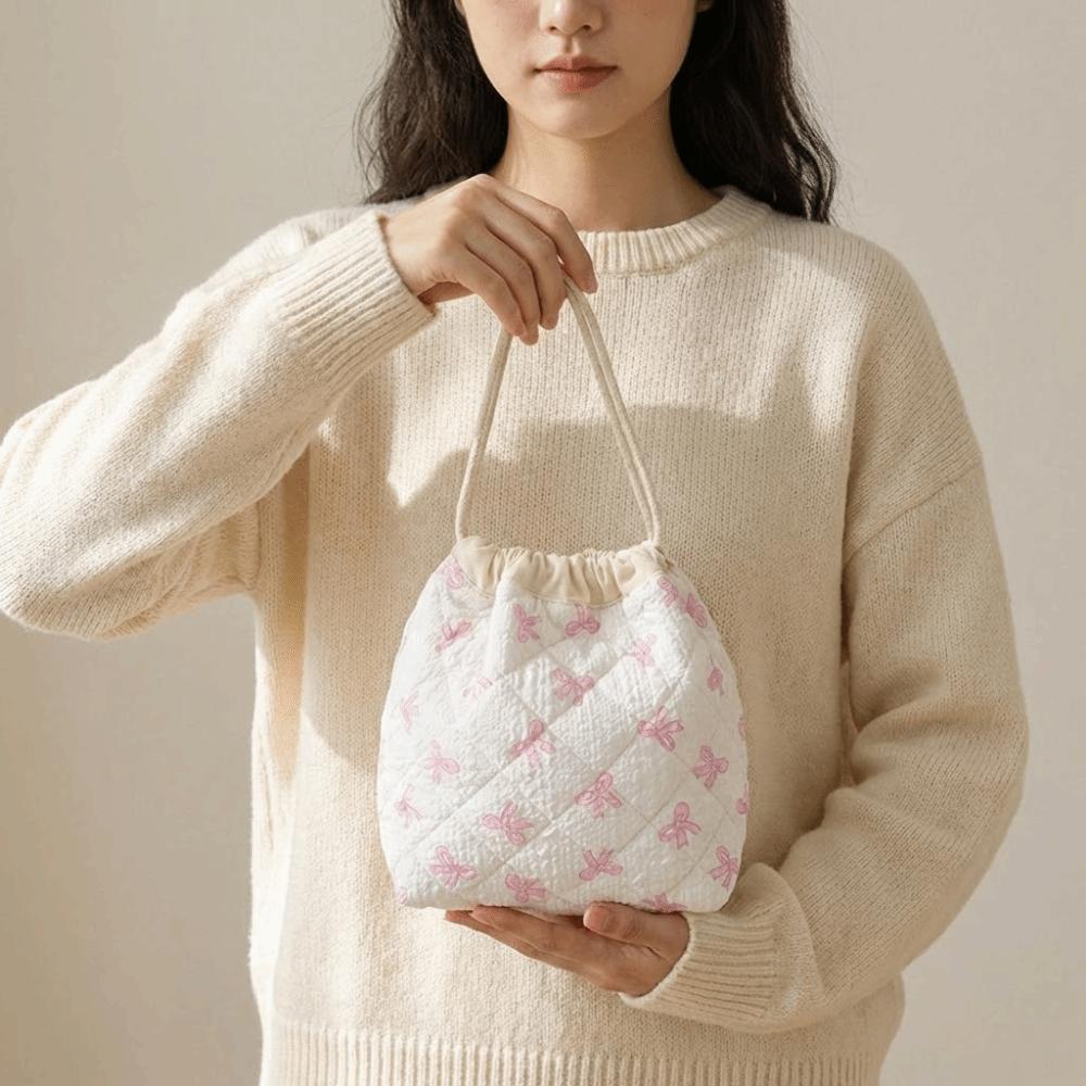 Jewelry Storage Bag Cosmetic Bag Drawstring Flower Makeup Bag Portable Coin Purse  Travel