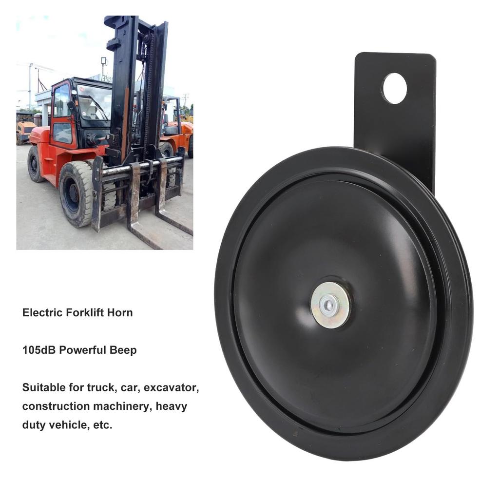 24V 3A Forklift Horn, 105dB Loud Universal Car Disc Horn, Truck Metal Horn for Excavator Special Vehicle Construction Machinery