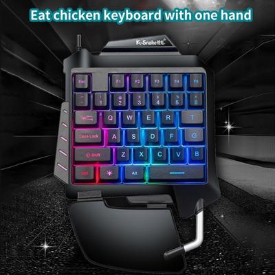 Gaming Keyboard One-Handed LED Backlight Portable Mini Gaming Keypad Game Controller