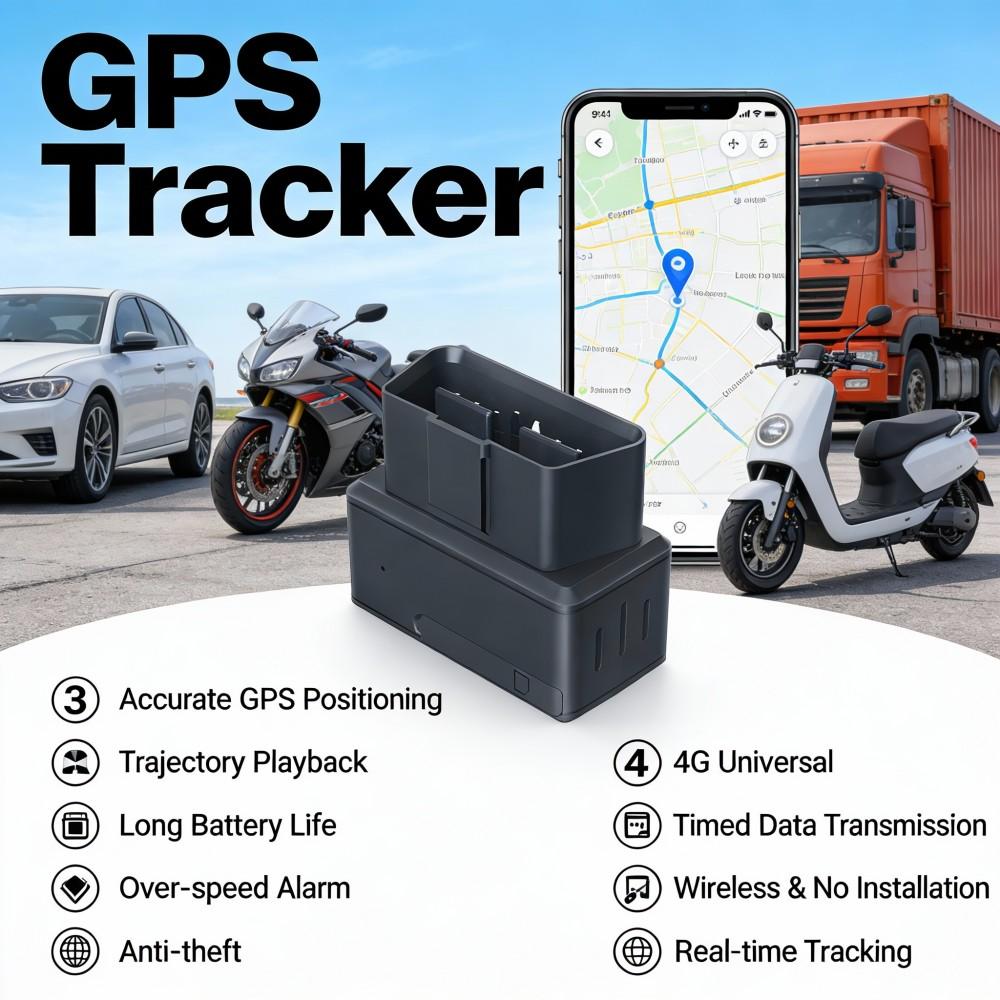 Car GPS Tracker Accurate Location 4G Global OBD Check Free Installation English English
