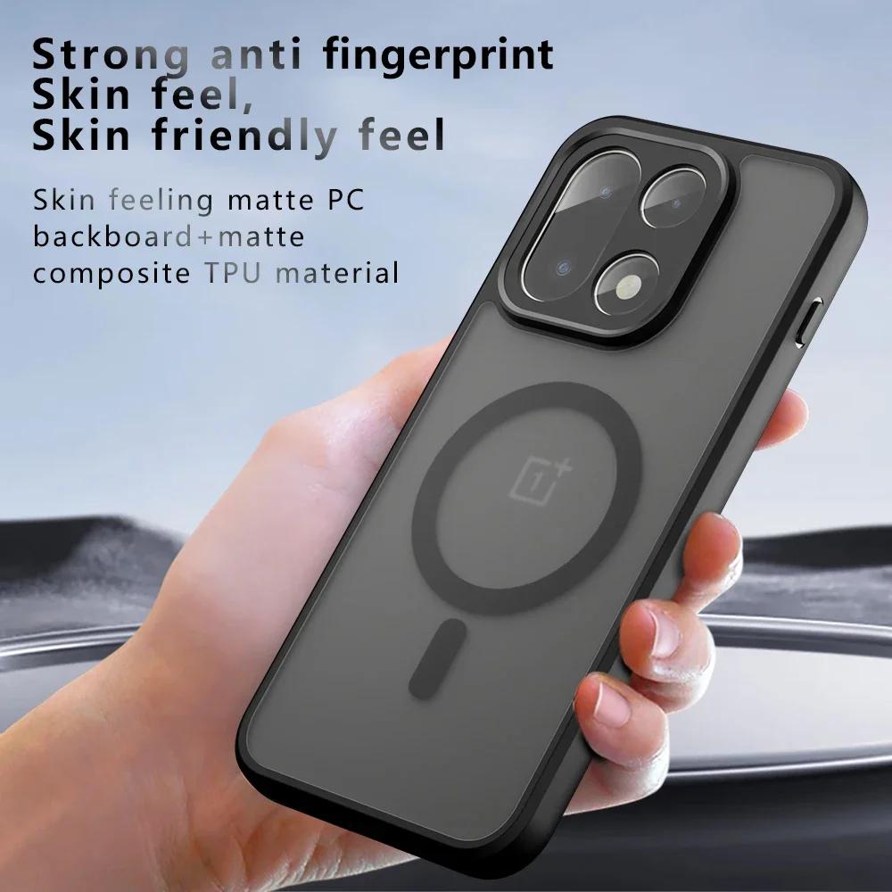 Matte for Magsafe Magnetic Wireless Charging Case for OnePlus 15 13 T R 13R Case Ace 5 Pro 1+15 5G Nord 5 CE5 Shockproof Cover