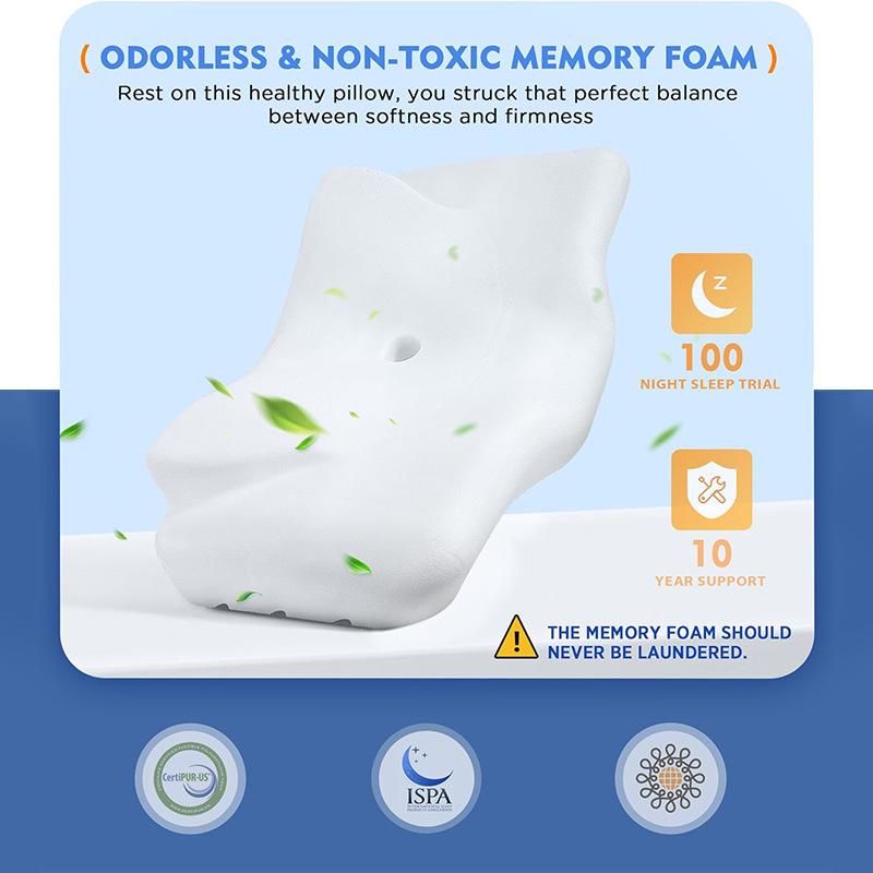 Almohada de Espuma Viscoelástica Estilo Nuevo Cuerno de Vaca - Rebote Lento Diseño de Presión Cero