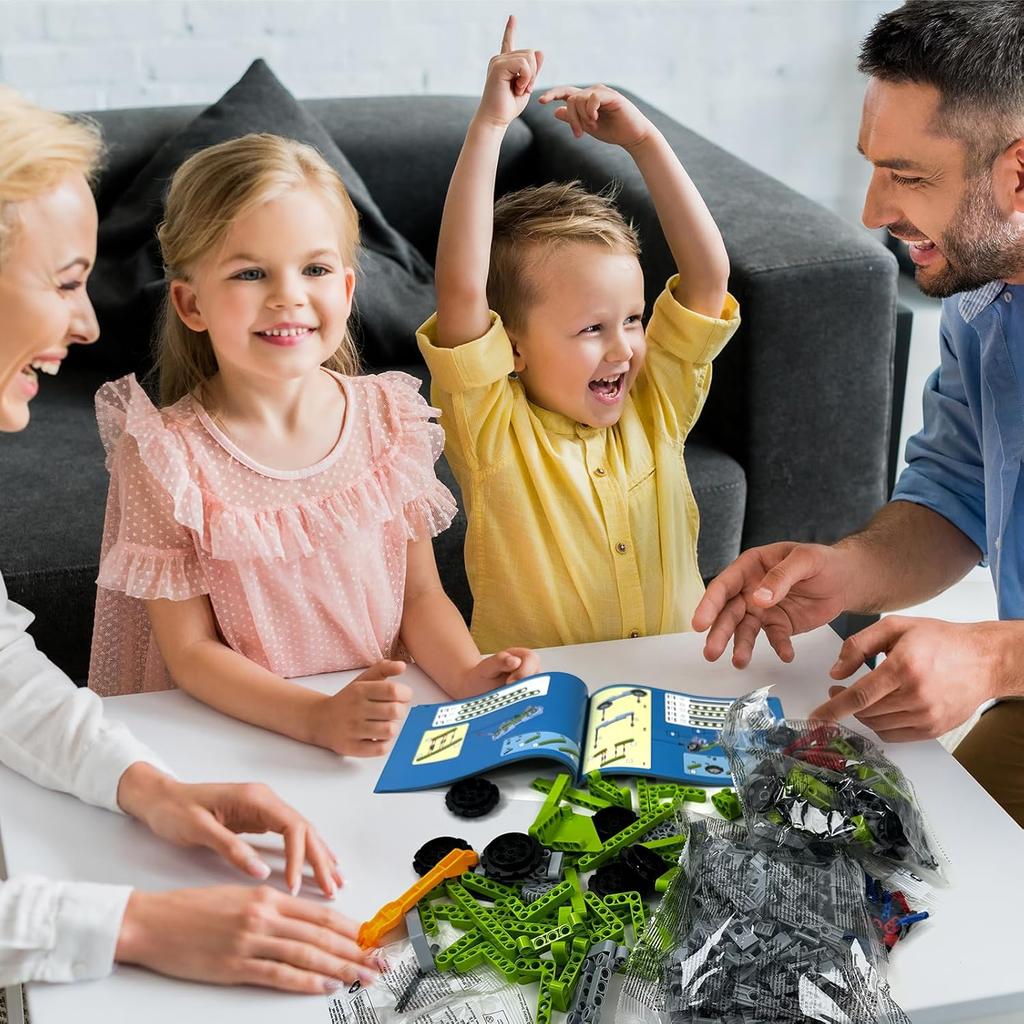 5 In 1 Robot Building Kit for Kids, Educational STEM Building Blocks Set, Remote & APP Control Construction Robot/Tracked Racer/Tank/Bulldozer,