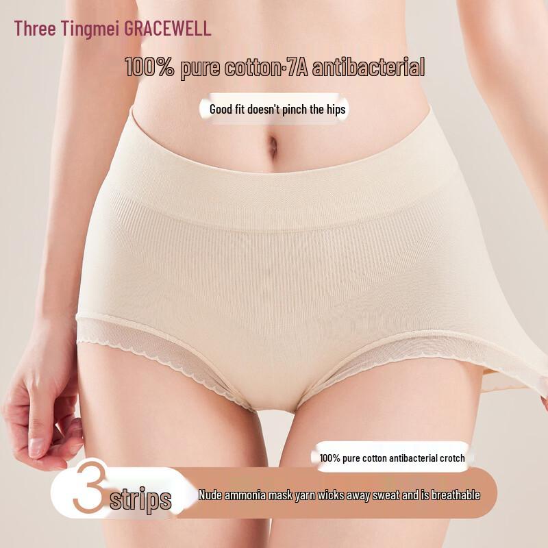 GRACEWELL Women's High-Waist Seamless Tummy Control Briefs (Multi-Pack)