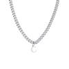 Xiaomi Vnox Simple A-Z Letter Necklace for Men Women, Waterproof Stainless Steel Cuban Chain Necklace, Jewelry Gift for Him